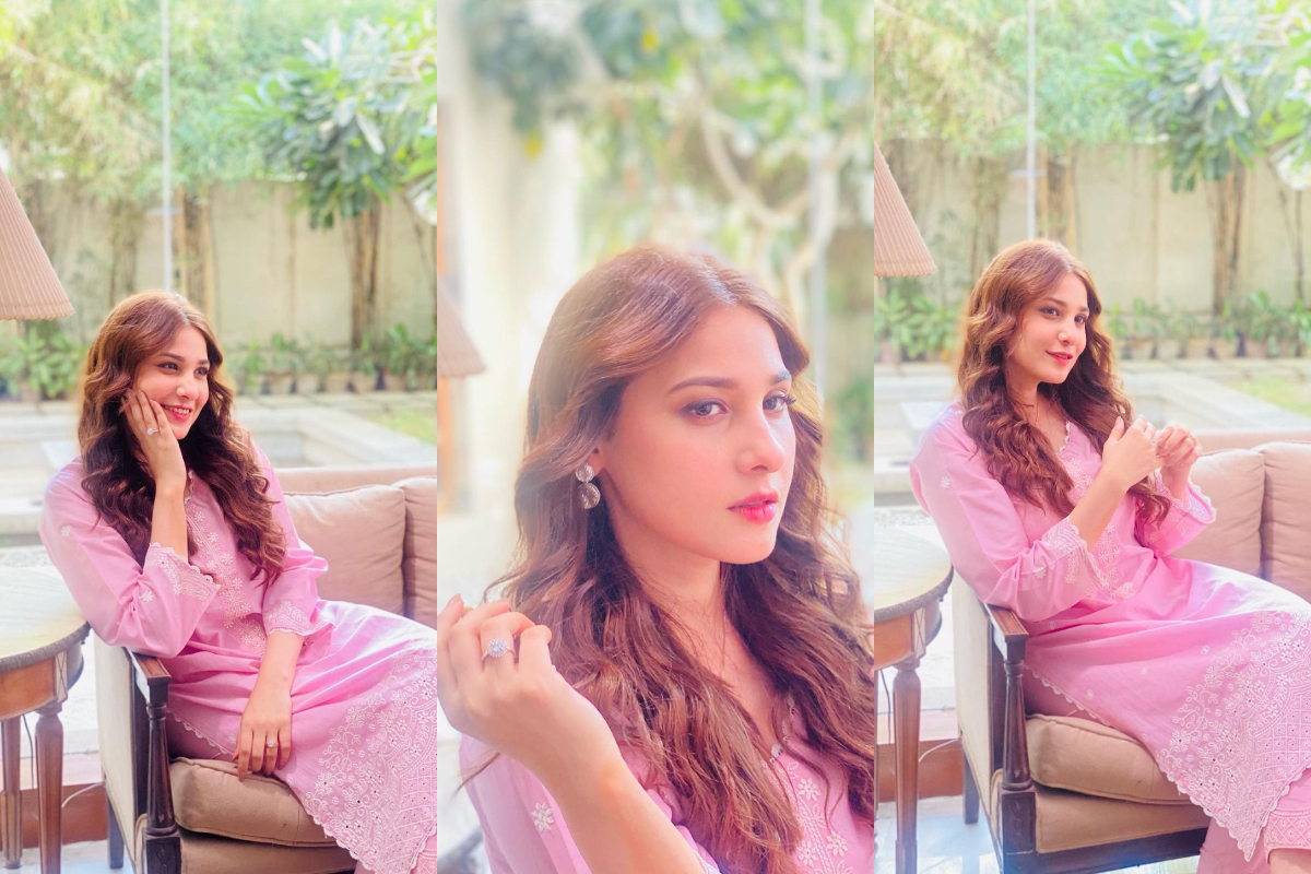 Hina Altaf ravishing look in the pink ensemble
