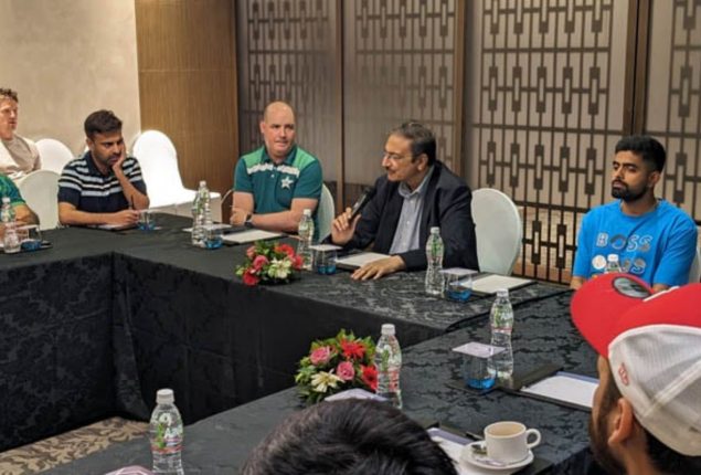 ICC World Cup 2023: Zaka Ashraf meets Pakistan team ahead of India clash