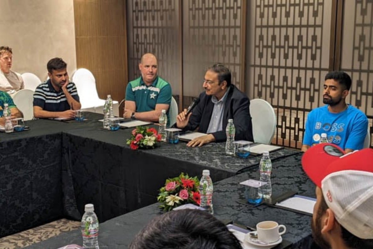 ICC World Cup 2023: Zaka Ashraf meets Pakistan team ahead of India clash