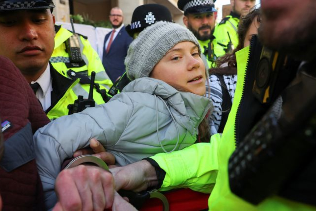 Greta Thunberg Held at Fossil-Free London Protest
