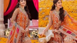 Sajal Ali Stuns in Radiant Festive Attire in Latest Collection Debut