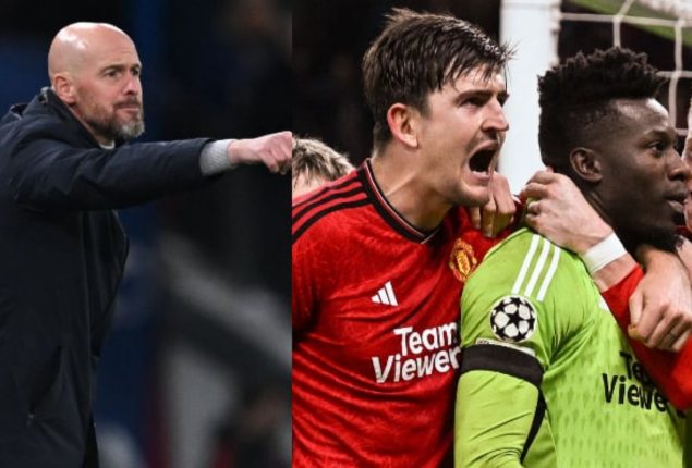 Ten Hag Hails Maguire and Onana as United finally secure first Champions League win