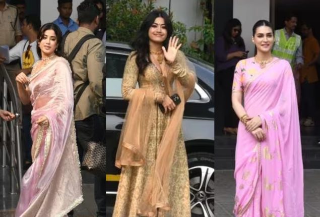 Katrina, Kriti, Janhvi, & Rashmika Stun in Traditional Attire at Airport