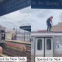 Hair-Raising Video Of Man Standing Atop Moving Train