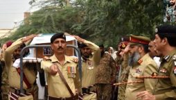 Funeral prayers of Pak Army martyrs offered
