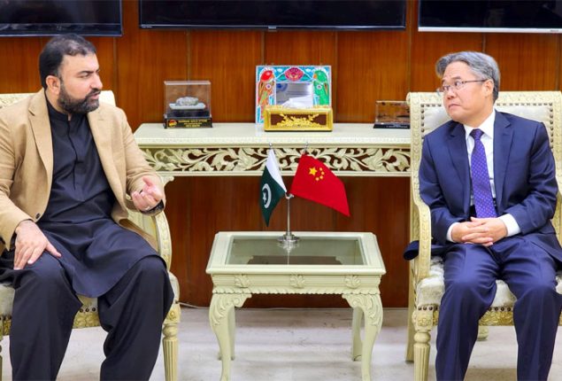Pakistan ready to play proactive role in all kinds of Int’l cooperation, Bugti tells Chinese envoy