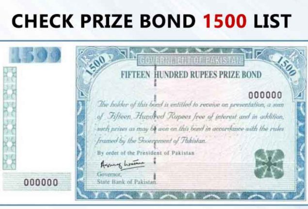 1500 Prize Bond Draw list 2023