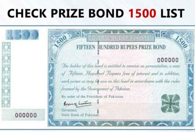 Rs1500 Prize Bond draw results announced – Check here