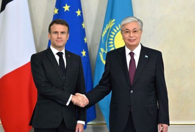 Kazakhstan greets France's Macron