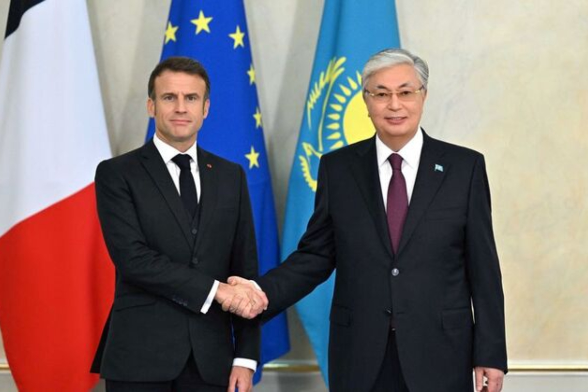 Kazakhstan greets France's Macron