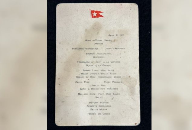 Titanic Menu Fetches Staggering £84,000 in Wiltshire Auction
