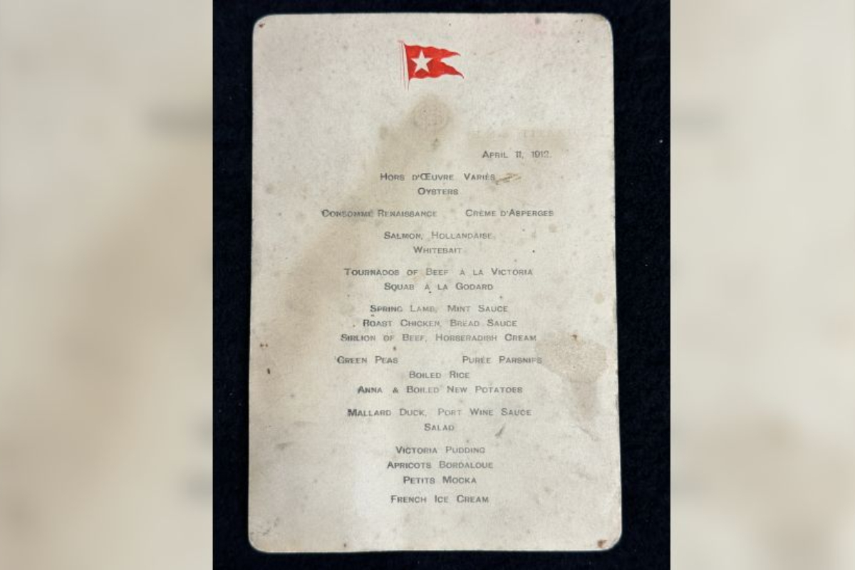 Titanic Menu Fetches Staggering £84,000 in Wiltshire Auction