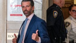 Donald Trump Jr hails genius father in New York fraud trial