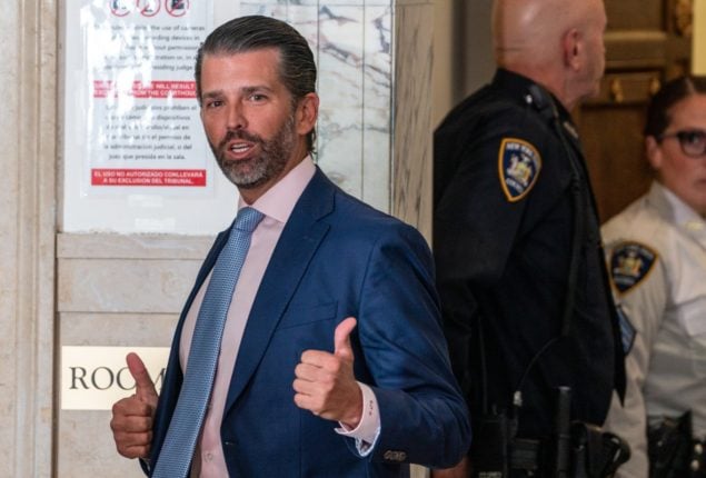 Donald Trump Jr hails genius father in New York fraud trial