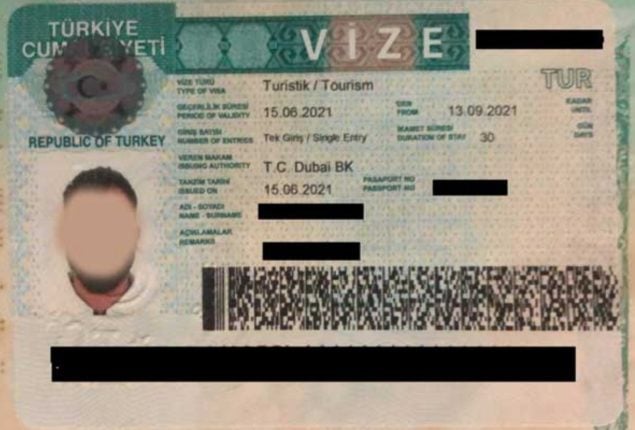 Turkiye visit visa fee for Pakistanis