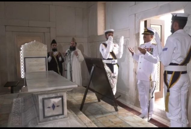 Pakistan Navy assumes guard duties at mausoleum of Muhammad Iqbal