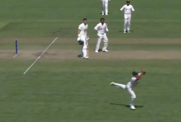 Mir Hamza takes incredible catch during Pakistan vs PM XI match