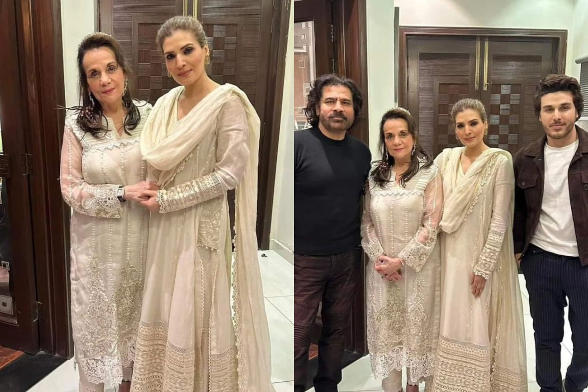 Resham and Ahsan Khan spotting at dinner with Bollywood actress Mumtaz
