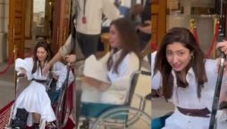Mahira Khan arrives on wheel chair at International event