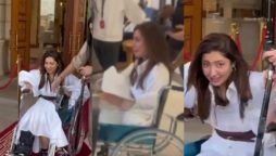Mahira Khan arrives on wheel chair at International event