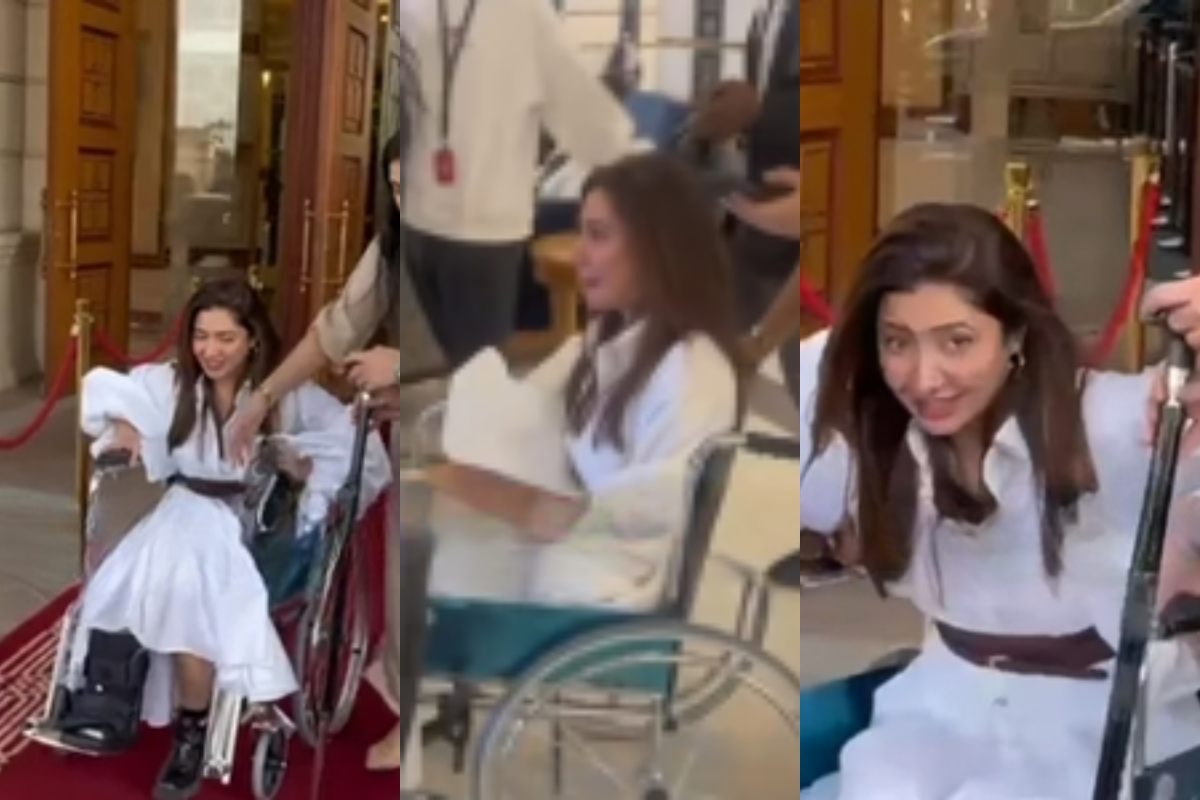 Mahira Khan arrives on wheel chair at International event