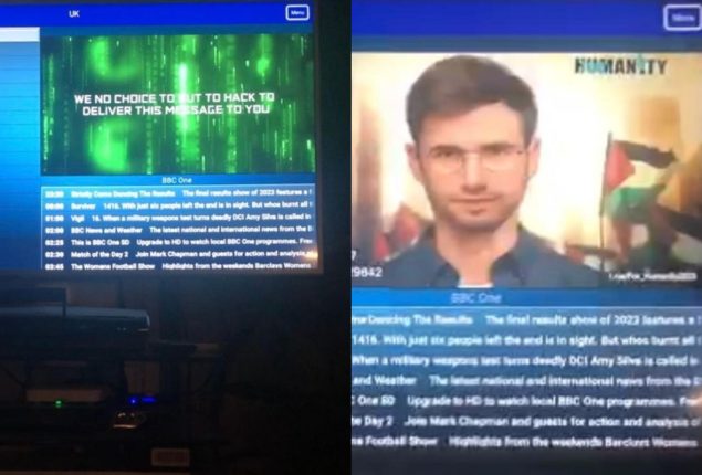 UAE: Television channels got hacked, featuring content from Gaza to give a message