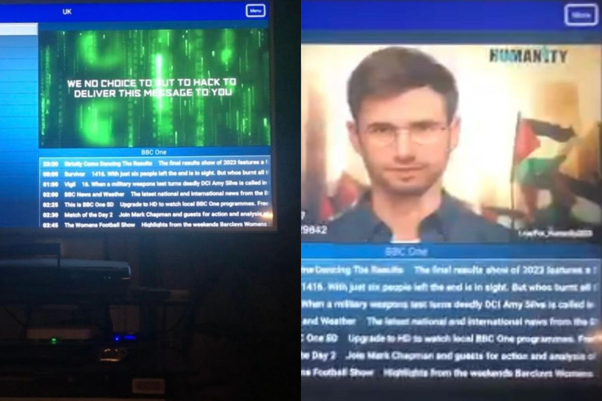 UAE: Television channels got hacked, featuring content from Gaza to give a message