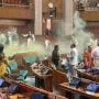 Indian Parliament was attacked by two intruders, spraying colored gas