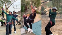 Bilal Qureshi and Uroosa Qureshi start their 2024 year with zip lining in Karachi