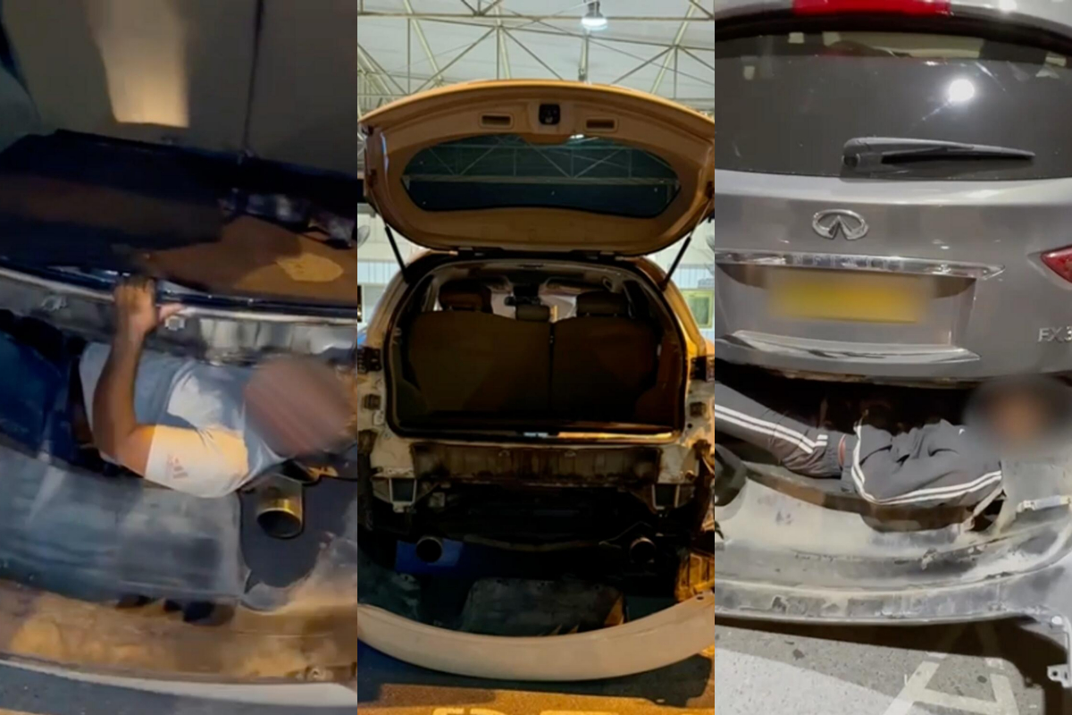 UAE: Police found 2 illegal people, hiding in tiny boxes under vehicles