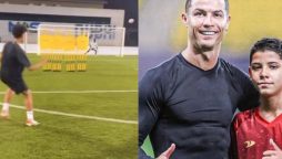 WATCH: Cristiano Ronaldo Jr demonstrates skills simialr to his father