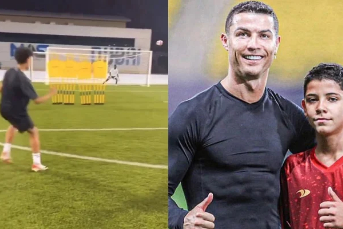 WATCH: Cristiano Ronaldo Jr demonstrates skills simialr to his father