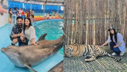 Iqra Kanwal and Areeb Pervaiz creates memorable honeymoon moments in Phuket Park