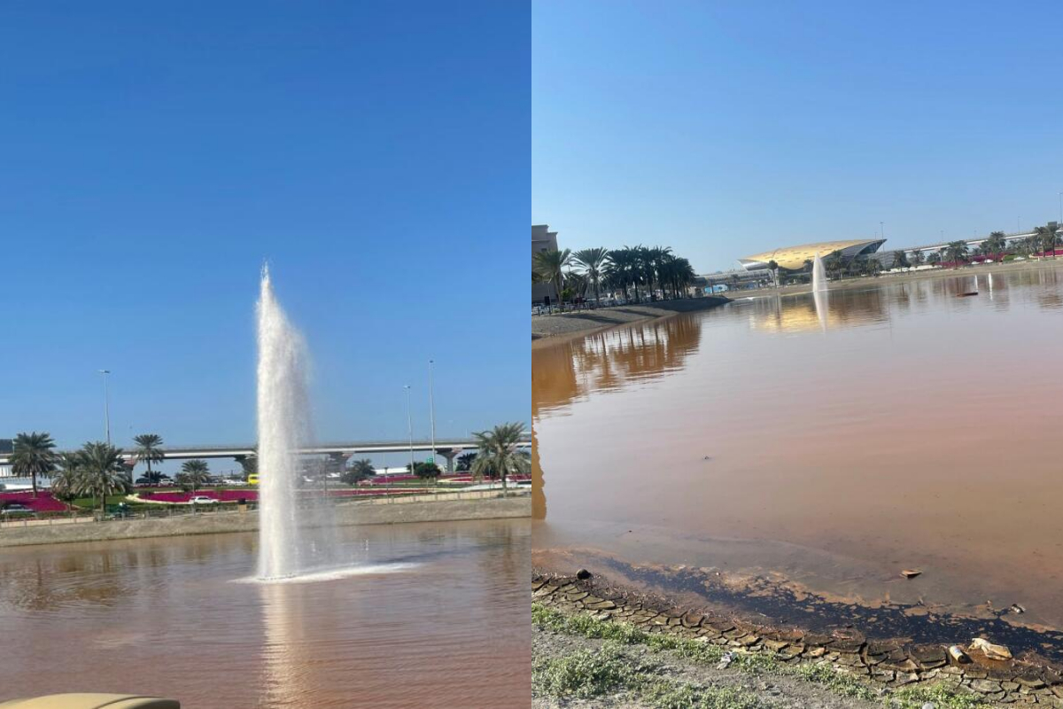Dubai tea-colored pond water near Emirates mall raises people's concerns