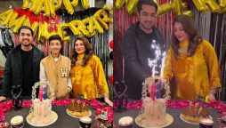 Iqrar Ul Hassan and Qurutulain get 18th anniversary party from Aroosa Khan