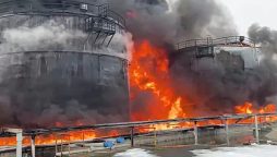 Ukrainian drone targets Russian oil depot in ongoing conflict