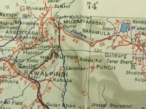 Old Map of Karore Valley, British Era