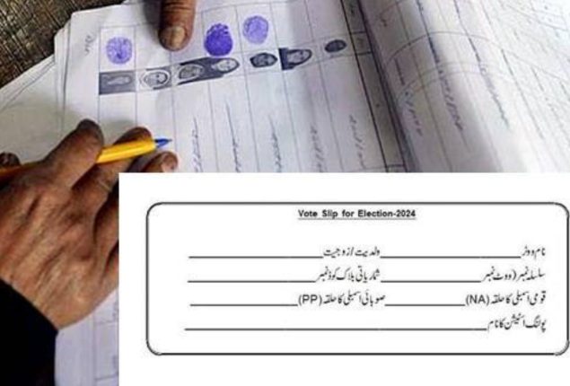Voter Slip for Pakistan Elections 2024