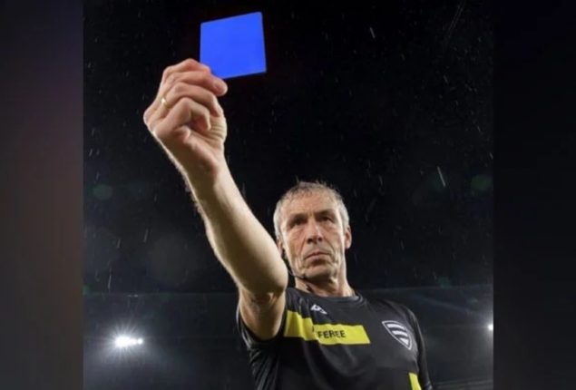 Blue card to be introdced in football alongside red, yellow cards