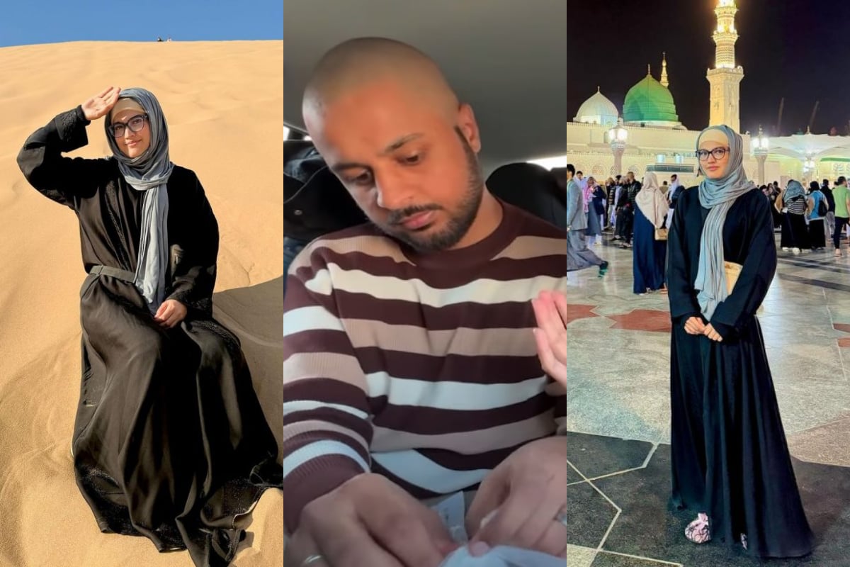 Iqra Kanwal and Areeb Pervaiz shares pictures from Madinah Munawarrah