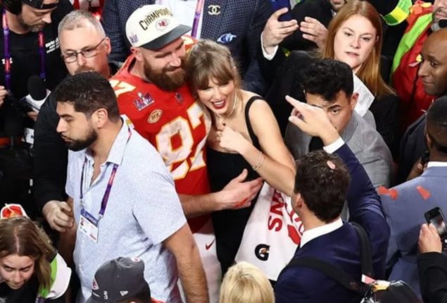 Taylor Swift steals the spotlight with Super Bowl kiss after Kelce's win