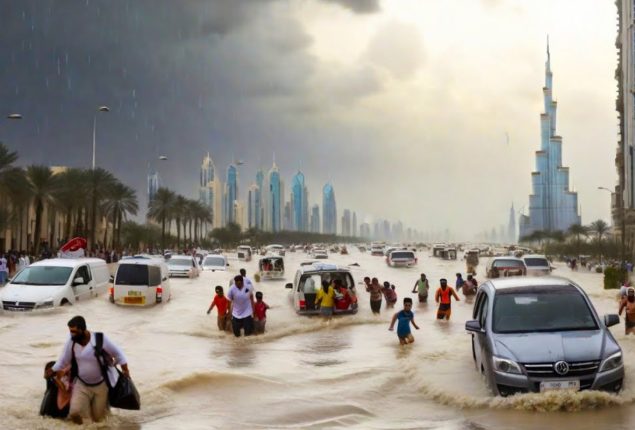 UAE roads transform into rivers amid heavy rains drenching emirates