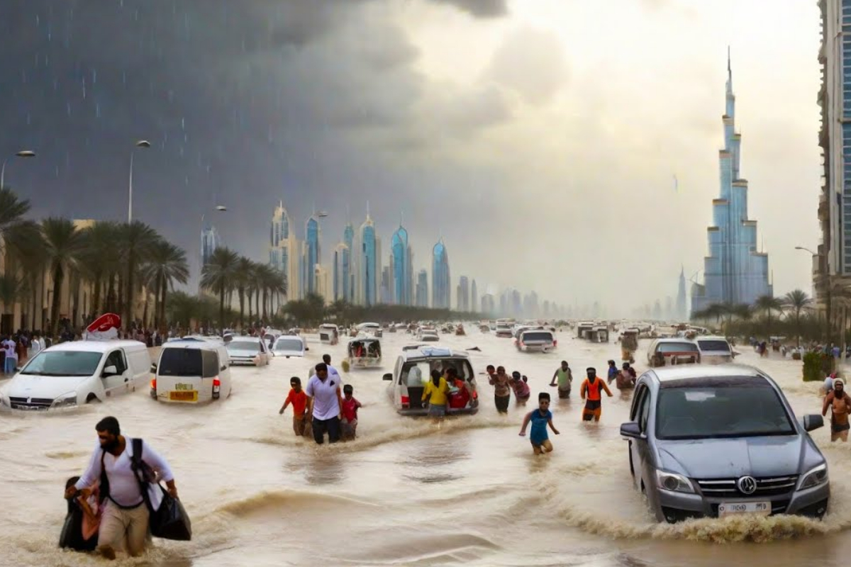 UAE roads transform into rivers amid heavy rains drenching emirates