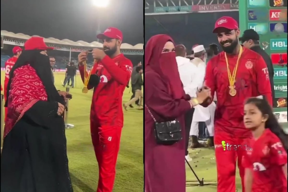 Shadab Khan's adorable moments with his wife and mother on the field