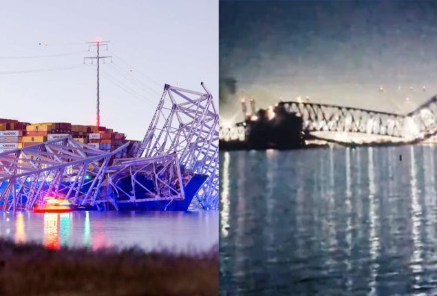 Baltimore Bridge collapses after ship accidently hit by bridge
