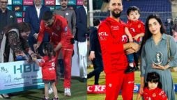 WATCH: Daughter of Imad Wasim accepts father's POTM award in an adorable moment