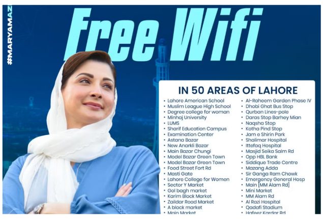 CM Punjab's Free WiFi: Where are Free Wifi Locations in Lahore?