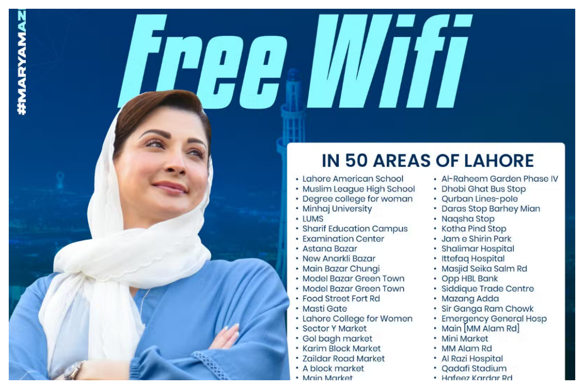 CM Punjab's Free WiFi: Where are Free Wifi Locations in Lahore?