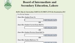 BISE Lahore 12th Class Roll Number Slip 2024