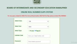 BISE Rawalpindi Roll Number slips for Intermediate Part-II exam download